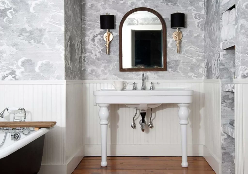 Small bathroom wallpaper